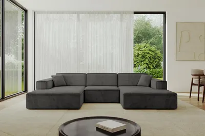 Produktbild von ALTDECOR Ecksofa in U-Form IREA-U1-v4 301x165x77 cm Dunkelgrau Corner Sofa Bett Eckcouch Couch L-Form Wohnlandschaft Cauchsofa