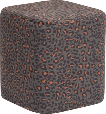 Image de Eazy Living Pouf en velours 38 cm Mende Leopard