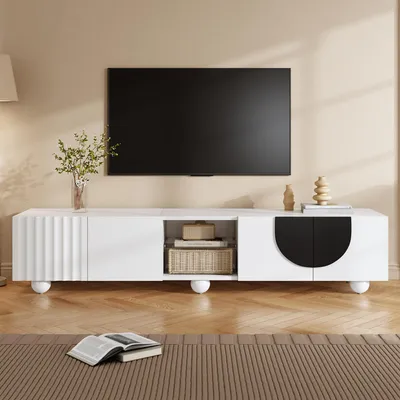 Produktbild von Lowboard, TV-Schrank, Fernsehtisch, Fernsehschrank für Wohnzimmer, matt, stehend