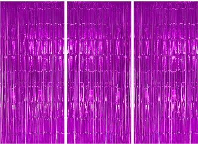 Produktbild von 3x Lametta Vorhang - pink - 91x244 cm