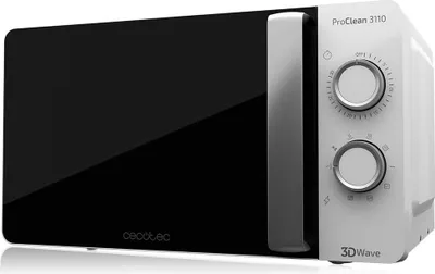 Produktbild von Cecotec 01523, Arbeitsplatte, Kombi-Mikrowelle, 20 l, 700 W, Drehregler, Schwarz, Weiß