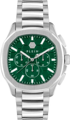 Produktbild von Philipp Plein PWSAA0223 $PECTRE CHRONO grün silber Edelstahl Herren Uhr NEU