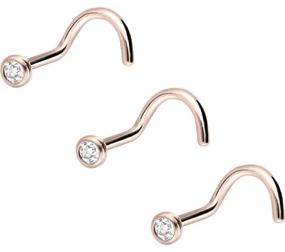 Produktbild von Nasenpiercing, Nasenstecker 3er Set Chirurgenstahl Nasenstecker Spirale KRISTALL