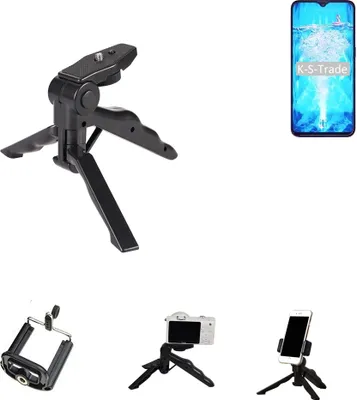 Produktbild von K-S-Trade Stativ Tisch-Ständer Dreibein Handy-Stativ Ständer kompatibel mit Oppo F9 Pro Mini-Stativ Smartphone Tripod Handy-Stativ aus Plastik