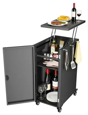 Produktbild von Grillwagen mit Stauraum und Haken - Modulare Trolley