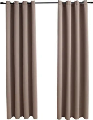 Produktbild von vidaXL Verdunkelungsvorhänge mit Metallösen 2 Stk. Taupe 140x245cm