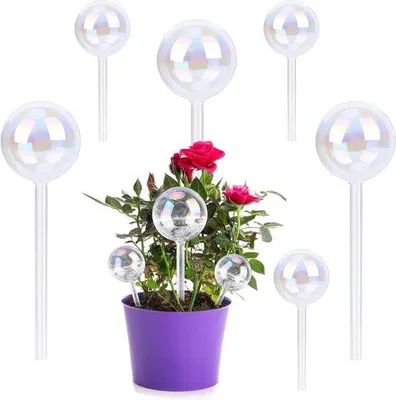 Produktbild von Famanu Selbstbewässernde Pflanzenballen - Set von 6 - Gläserne Gießkugeln