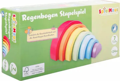 Produktbild von SpielMaus Holz Regenbogen Stapelspiel