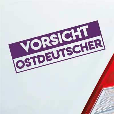 Produktbild von Auto Aufkleber Vorsicht Ostdeutscher Ostdeutschland Ossi 19x6 cm Lila Sticker Heckscheibenaufkleber