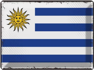 Produktbild von vianmo Blechschild 30x40 cm Uruguays Retro Uruguay Flagge Fahne Wappen
