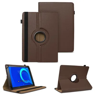 Produktbild von Tablet Tasche für Alcatel 3T 10 Hülle Schutzhülle Cover 360° Drehbar Schutz CaseFarben:Braun