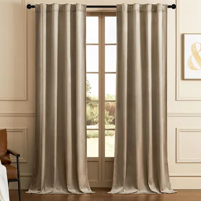 Produktbild von Samtvorhänge lichtblockierend 106,7 x 213,3 cm Taupe 2 Stück