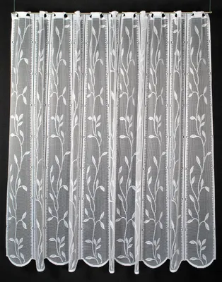 Produktbild von Gardinen Kranzusch Scheibengardine Raffrollo Blätterranke 120x87 cm H/B Weiß Bistrogardine Vorhang Küche 1er Pack
