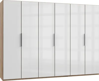 Immagine prodotto di Armadio Level Armadio ad ante battenti 300x58x216cm in legno rovere vetro bianco 6 ante