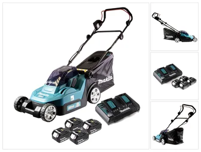 Obrázek produktu pro Akumulátorová sekačka Makita DLM 382 PM4 36 V ( 2x 18 V ) 38 cm 40 l + 4x akumulátor 4,0 Ah + dvojitá nabíječka