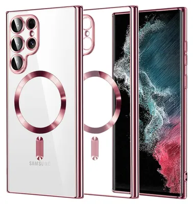 Obrázek produktu pro Techsuit Luxury Crystal Back Cover pouzdro s MagSafe pro Samsung Galaxy S22 Ultra - růžové