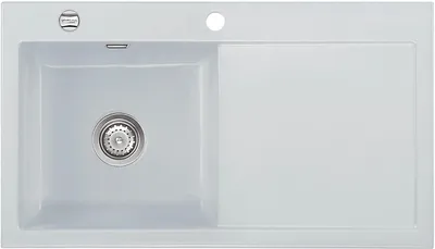 Produktbild von Flächenbündige Spüle MERA 90 F in ALU mit Becken links und Excenterbedienung