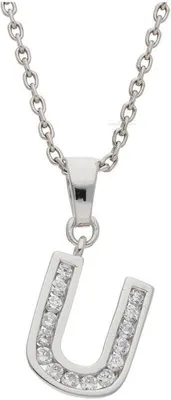 Produktbild von JuwelmaLux Anhänger Buchstabe U 925/000 Sterling Silber synth. Zirkonia JL10-02-2145