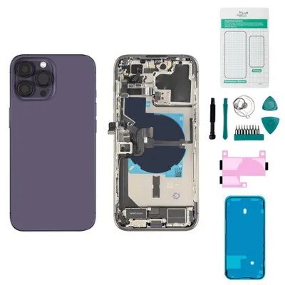 Produktbild von iPhone 14 Pro Max Gehäuse mit Backcover Dunkellila - Set