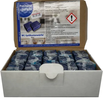 Produktbild von 15 WC - Wasserkastenwürfel Spülkasten-Würfel Reinigungs-Tabs blue, 50g