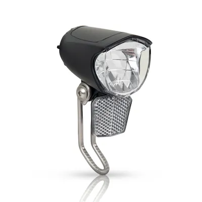 Produktbild von LED Fahrrad Scheinwerfer 75 Lux für Nabendynamo - Fahrradlampe mit Lichtautomatik und Standlicht - Frontlicht, StVZO zugelassen