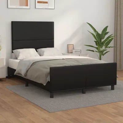 Obrázok produktu pre Maison Exclusive – posteľ s čelom, čierna, 120 x 200 cm, umelá koža