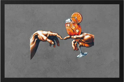 Produktbild von Göttliche Hände Aperol Spritz Fußmatte - Einzigartiges Sommergeschenk