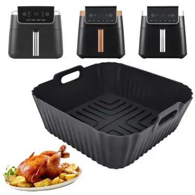 Silicon-Backformen für Heißluftfritteusen, 6,2 l, schwarz, antihaftbeschichtet