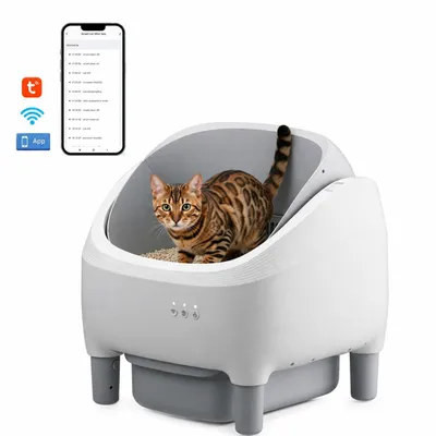 Immagine prodotto di DOEL Lettiera Automatica Autopulente per Gatti Mini-F con Controllo APP – Design Aperto, Doppi Sensori di Sicurezza, Wi-Fi 2,4 GHz, Contenitore Rifiut, productTiles.product.images.aiGenerated