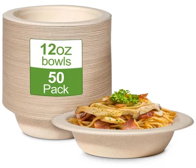 Obrázek produktu pro 50 kusů kompostovatelných papírových talířů