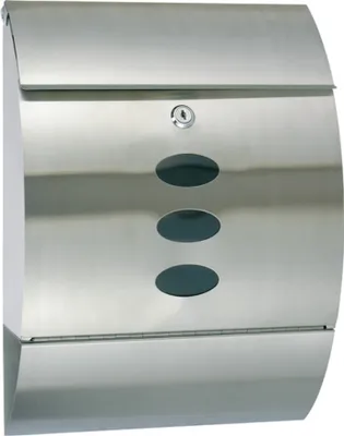 Produktbild von Briefkasten Edelstahl 30x12x40cm großes Postfach Zeitungsfach 2 Schlüssel
