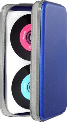 Produktbild von Famanu CD/DVD-Hülle mit 96 Fächern - Tragbarer Aufbewahrungsorganizer - Blau