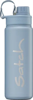 A product shot of a blue water bottle.