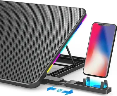Produktbild von Notebook-Kühler RGB-Laptop-Kühler mit 6 Lüftern, Laptop-Kühlständer