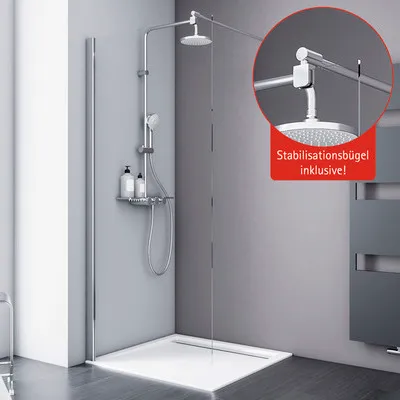 Produktbild von Walk In Duschwand Schulte Alexa Style 2.0 Breite 90 cm Klarglas Profilfarbe chrom D329106 41 50 1 190