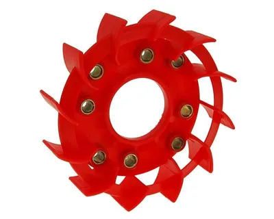 Image de Roue de ventilateur Naraku Racing rouge pour scooter avec moteur Kymco ou GY6 139QMB