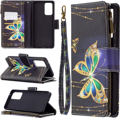Produktbild von König Design Hülle kompatibel mit Samsung Galaxy A72 5G Kunstleder Handyhülle - Handy Case Schwarz
