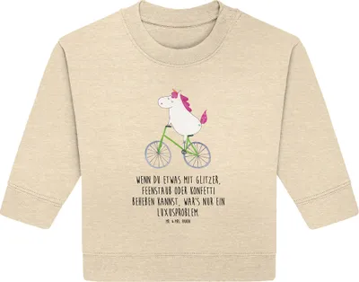 Produktbild von Mr. & Mrs. Panda Organic Baby Pullover Einhorn Radfahrer 6. - 12. Monat - Natural Raw - Geschenk, Konfetti, Liebeskummer, Bullover, Unicorn, Rad, Einhörner
