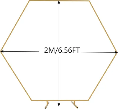Immagine prodotto di Arco metallico esagonale - Supporto per arco nuziale - Sfondo per feste e foto - Decorazione da giardino - Struttura autoportante per arco nuziale - Oro