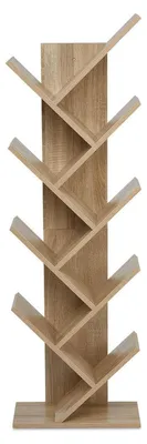 Produktbild von Bücherregal Baumform 9 Fächer Holz Eiche 40x20x127cm