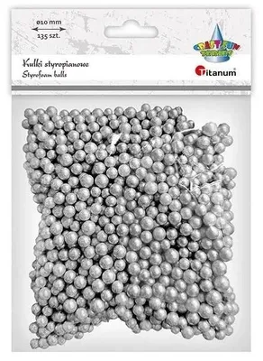 Obrázek produktu pro Polystyrenové kuličky 5/7 mm, 135 ks, stříbrné – Titanum