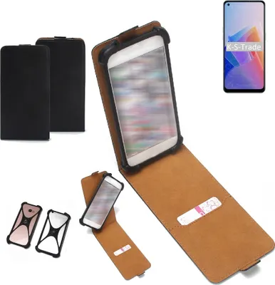 Produktbild von K-S-Trade Handyhülle Schutzhülle kompatibel mit Oppo Reno7 Z 5G Hülle Case Cover Flip Style Bumper schwarz 1x