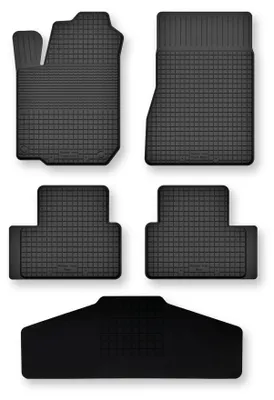Produktbild von Gummi-Fußmatten + Tunnel für Mercedes A W177 2018- (Schrägheck/Limousine) – 5-tlg, Schwarz, Semi-Universal, angepasst – Wielganizator Semi-Universal