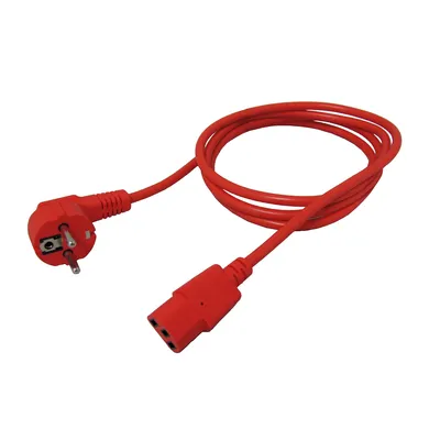 Image de Câble d'alimentation ROLINE - CEE 7/7 (M) coudé vers IEC 60320 C13 droit