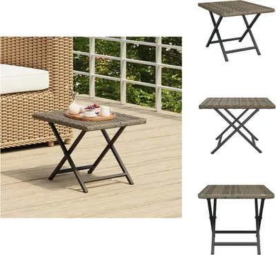 Produktbild von vidaXL Klapptisch Grau 45x35x32 cm Poly Rattan -  Gartentische