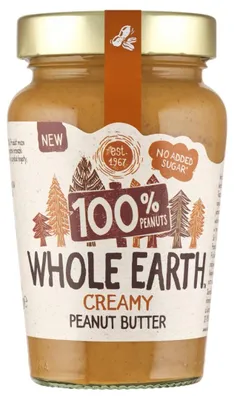 Produktbild von Whole Earth Erdnussbutter 340 g ohne Zuckerzusatz und Salz, vegan