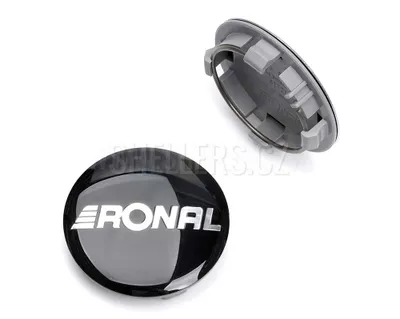 Obrázek produktu pro Středová krytka alu kola Ø 58/64mm, RONAL, plast, logo, černá lesklá