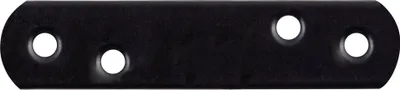 Produktbild von Alberts 824822 Flachverbinder - abger.Enden - schwarz - kunststoffbeschichtet - 19 x 77 x 2 mm, 100er Set