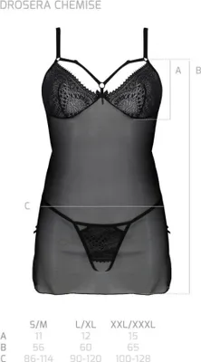Immagine prodotto di PE ECO Drosera chemise & tanga nero XXL/XXXL