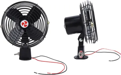 Image de ventilateur de refroidissement 12V RV avec interrupteur à 2 vitesses Ventilateur de voiture en métal silencieux pour camion RV Voiture Bateau Bus 8in
